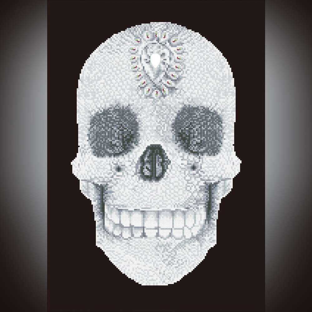Skull Art Print with Gem Detail